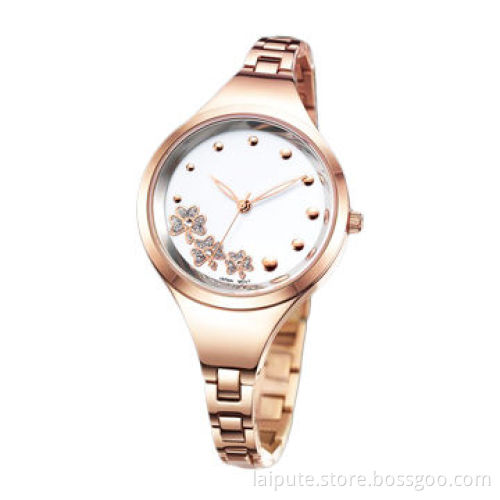2014 Women's Roles IP Plating Rose Gold Stainless Steel Fashionable Bracelet/Watch, 3.5cm Case Size
